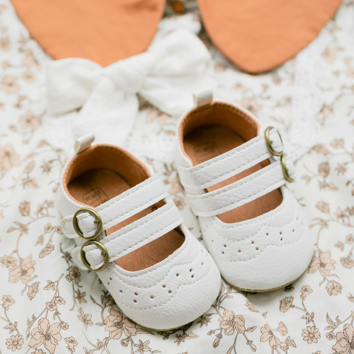 Infant Baby Girls Soft Sole Bowknot Princess Wedding Dress Mary Jane Flats Prewalker Newborn Light Baby Sneaker Shoes